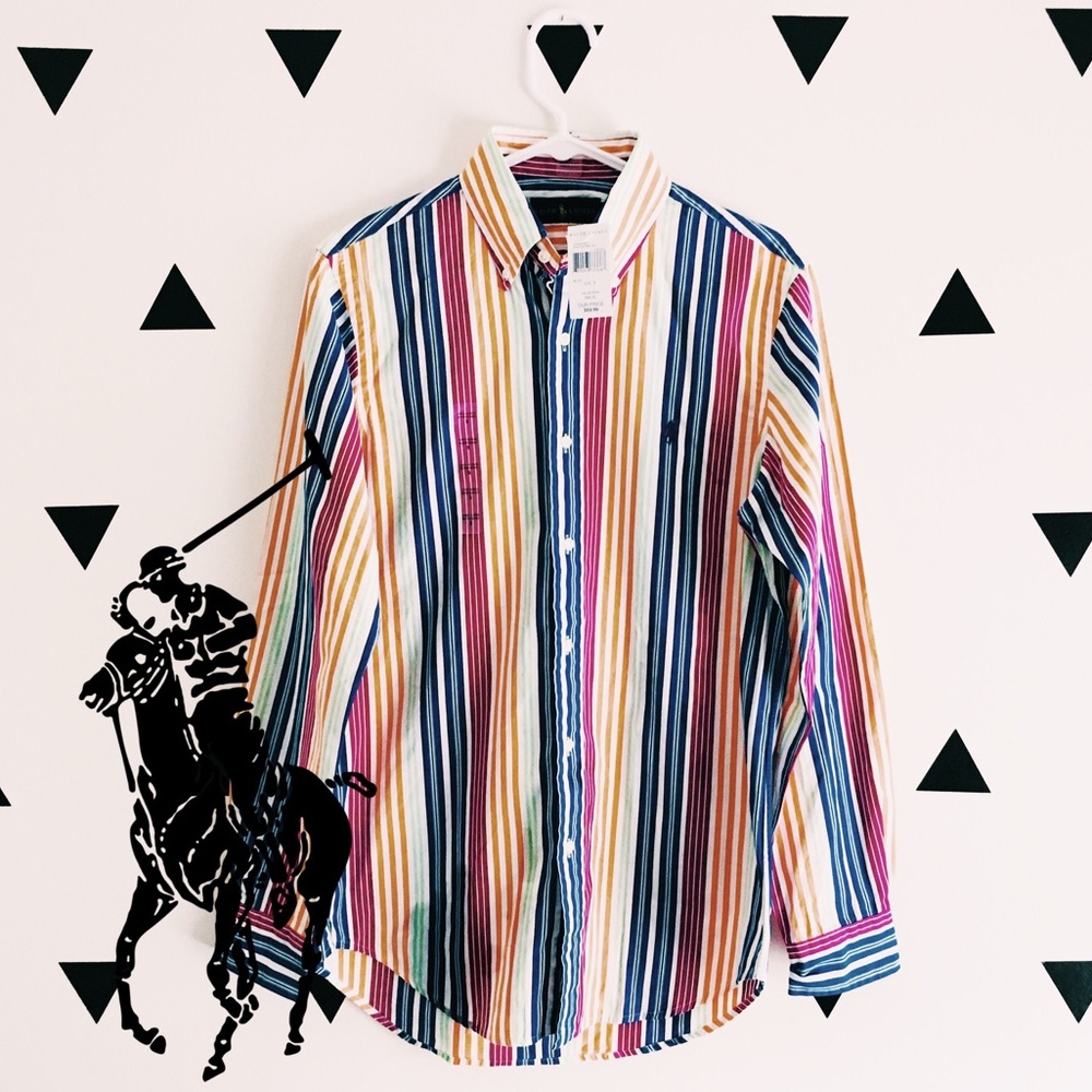 🏇🏼 [size: S] Ralph Lauren Men’s Striped Button